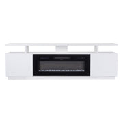 70inch White TV Stand Unit Cabinet with Electric Fireplace & 12 Colour LED Light