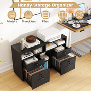 File Cabinet Mobile Lateral Filing Storage Organizer-Black