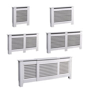Kensington Radiator Cover Modern Traditional Horizontal Slat Cabinet MDF White
