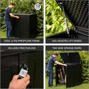 Outdoor Storage Box with Padlock 775L - Garden Container Shed Weather Resistant