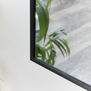 Large Black Arched Wall Mirror 90cm x 120cm minimalist thin framed overmantle