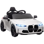 AIYAPLAY 12V BMW M4 Licensed Kids Electric Car w/ Remote, Suspension, White