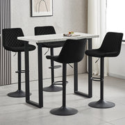 4PCS Swivel Bar Stools Velvet/Faux Suede Breakfast Adjustable Height Bar Chair