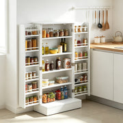 Freestanding Kitchen Cupboard Pantry Cabinet with Adjustable Shelves White