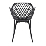 4 Seater Dining Table Set Round Kitchen Black Table 4 Black Chairs Modern Home