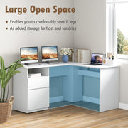 L Shaped Computer Desk 150cm Corner Study Writing Desk with Drawer