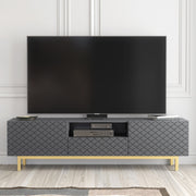 TV Unit TV Stand Sideboard Cabinet Cupboard White Gold Carved Doors Storage 180
