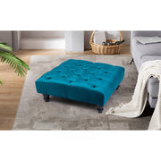 Large Square Footstool Coffee Table Upholstery Fabric Footstools Matching Button
