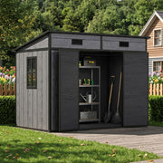 8x4 6x4 8x6 Large Plastic Shed Outdoor Garden Tools Storage House w/ Door&Window