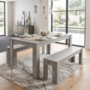 Grey kitchen Dining Table and 2 Benches setof 4 space saver dining room