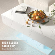High Gloss LED Coffee Table Cocktail Center Table Modern Living Room Rectangle