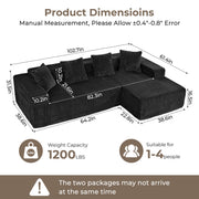JUMBO CORD MODULAR L SHAPE CORNER SOFA 4 SEATER FURNITURE SETTEE SUITE POUFFE UK
