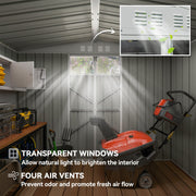 8 x 4 ft Garden Storage Shed, Outdoor Metal Shed Refurbished