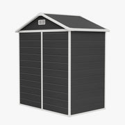 8x6 6x6 5x3 Plastic Garden Shed with Floor Window Lockable Door Wood Grain Grey