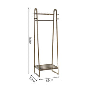 Heavy Duty Wooden Hanging Clothes Garment Rail Corner Open Wardrobe Storage Rack