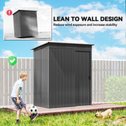 (Dark Grey, 5 x 3.5ft) Outsunny Metal Garden Shed with Effortless Assembly