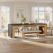 78.7-Inch Rectangular Dining Table Modern Kitchen Table with Wooden Tabletop