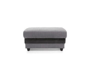 Corner Sofa Dino Jumbo Cord Suite 3 Seater 2 Seater Couch & Footstool Grey/Black