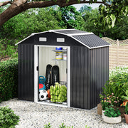 7.5X4FT Metal Garden Shed Curve Roof With FREE Foundation Base Storage House New