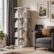 4-Tier Rotating Bookshelf Bookcase Display Floor Standing Corner Revolving Shelf