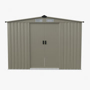 10 x 8FT Garden Shed Metal Apex Roof Outdoor Storage House With Free Foundation