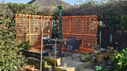 Outdoor Tall Wooden Garden Planter with Trellis Climbing Frame Raised Bed Decor