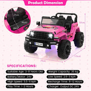 2 Seater 24V Kids Electric Ride On Toddler Truck Remote Control
