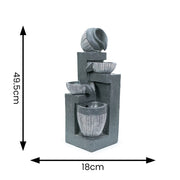 Water Fountain Feature Solar Powered Garden Ornament LED Outdoor Statue Lights