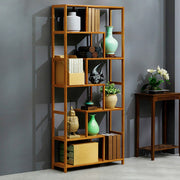 Tall Bookcase Free Standing Storage Shelving Open Wooden Bookshelf Room Divider