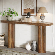 63-Inch Console Table, Farmhouse Narrow Entryway Sofa Table For Living Room