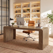70.9-Inch Long Executive Desk, Modern Wooden Office Computer Desk Writing Table