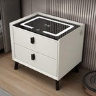 Smart Bedside Table with Light Phone Charging Modern Bedroom Furniture 2 Drawers