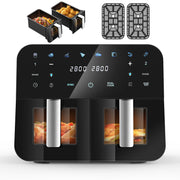 Air Fryer 9L Dual Basket 8 Program for Oil Free & Low Fat Healthy Cooking 2400W