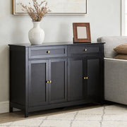 Modern Sideboard Buffet Cabinet with Storage Cabinets 4 Doors 2 Drawers Black