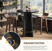 37.4'' Tall Round Bar Table Industrial Wooden Bistro Pub Table for Home Bars