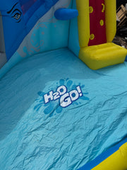 H2OGO! Whale Inflatable Kids Water Park Slide Splash Pad Climb Wall Blower