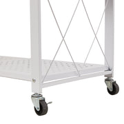 5 Tier Foldable Kitchen Metal Rack Warehouse Storage Shelving Unit With Wheels