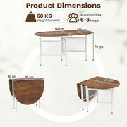 Farmhouse Writing Table 150 CM Foldable Dining Table for 6-8 People