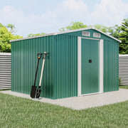 6x8 FT Peak Roof Steel Storage Shed, Pre-drilled Steel Panels, Outdoor Tool Shed