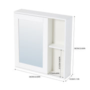 Bathroom Wall Cabinet Storage Cupboard with Mirror Wooden Shelves White