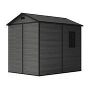 Grey Wood Grain Plastic Garden Shed 6x8 6x6 5x3 Outdoor Tool Bike Storage House