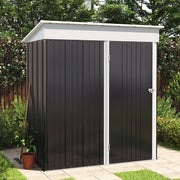 Lockable Metal Garden Storage Shed Outdoor Storage House Tool Sheds Shelf 5x3FT