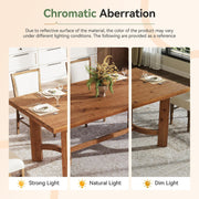 63-Inch Solid Wood Dining Table Modern Rectangular Kitchen Table for 4-6 People