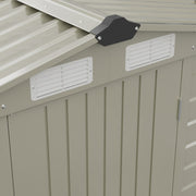 Metal Garden Shed Glitter Finish 4 X 6FT Apex Roof Outdoor Storage Tool House