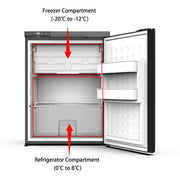 DC 240V 12V 24V CAMPERVAN FRIDGE FREEZER 65L COMPRESSOR MOTORHOME BOAT