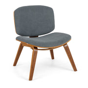 Modern Accent Chair Upholstered Side Chair with Curved Backrest-Brown
