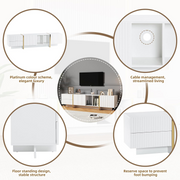 Modern White TV Unit for TVs up to 85
