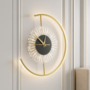 Dimmable LED Wall Lights 3 Colors Round Clock Wall Lamp Bedroom Living Room Lamp