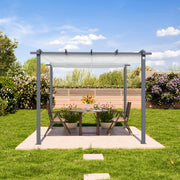 Pergola 3x3 3x4 m canopy garden gazebo pavilion retractable roof steel frame