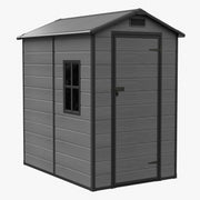 Weatherproof Plastic Garden Shed 4X6ft Outdoor Tool Storage House with Window